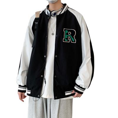 China Men's Jacket Statistical Institute Harajuku Style Loose Windproof Baseball Jacket Trend Jacket Student Uniforms for sale