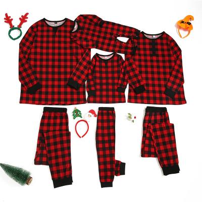 China NEW Thermal Plaid Printing Plus Size Mens Womens Sleepwear Family Suit Christmas Sleepwear for sale