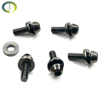 China Mountain Bike Road Handlebar Mount Screw M6M7 Flat Bracket Pipe Cover/Screw Hex Repair Screw With Gasket for sale