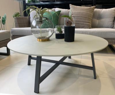 China Simple And Easy Matching Furniture Outdoor Round Aluminum Frame Coffee Table White Chandelier for sale