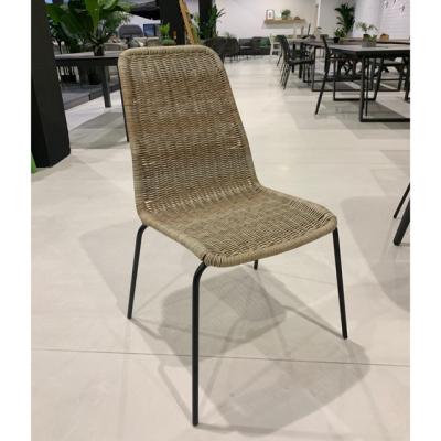 China New Design Furniture Outdoor Iron Frame Nice Wicker-Weaving Round Rattan Dining Chair For Garden for sale