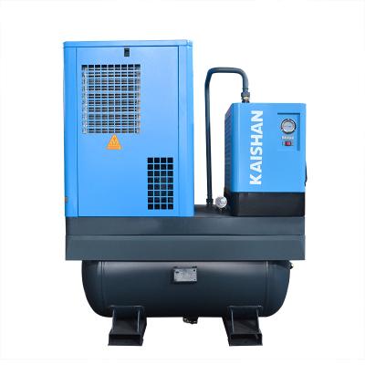 China OIL-LESS 10HP 7.5Kw 8Bar 1.0m3/min Low Noise OIL-LESS Combined Inline Screw Air Compressor for sale