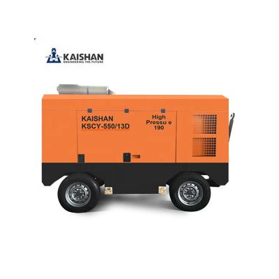 China Compress Air KSCY Model Lubricated Portable Diesel 550CFM 13bar Compressor For Mine Drilling Rig for sale