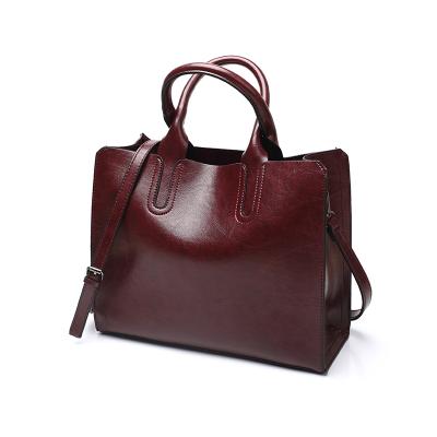 China Fashion Wholesale Custom Design New Style High Quality Low Profit Women Wax Skin Oil Tote Bag for sale