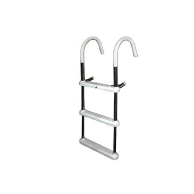 China Folding Ladders Anodized Aluminum Gunwale Hook 3 Step Boat Ladder for sale