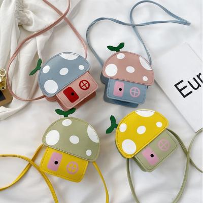 China Fashion NEW CUTE children shoulder bag coin purse cell phone small girls mushroom shape purse kids purses for sale