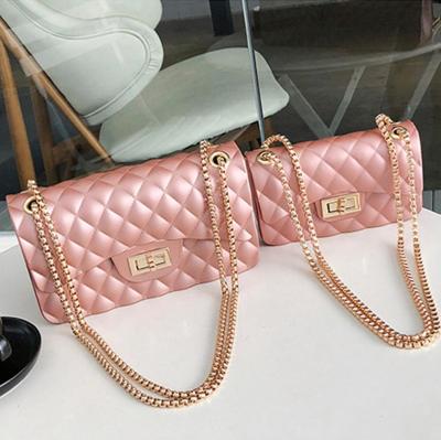 China Other NEW Wholesale Women's Purses Chain Matt Frosted Lock Jelly Handbags Small Cross & Body Bag for sale