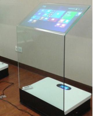 China 30 Inch Interactive Touch Screen Platform Advertising Display Transparent Booth for sale