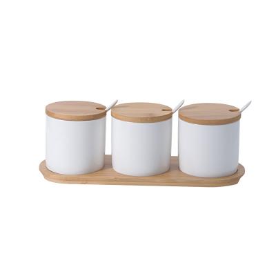 China New Design Sustainable Kitchen Luxury Ceramic Jars Seasoning Sugar Beans Snack Canister Jar With Lid for sale