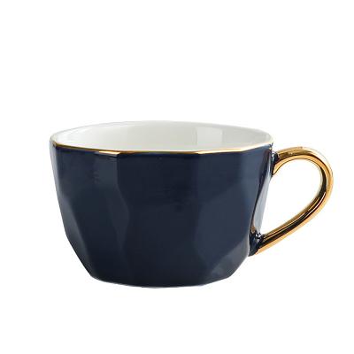 China Custom Nordic Ceramic Travel Cup Solid Color Mug Fashion Gold Gift Viable Ceramic Mug for sale