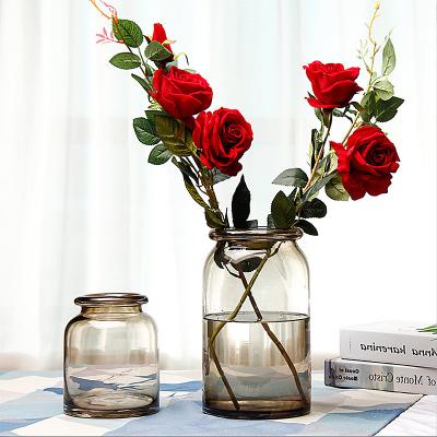 China Modern Different Size Nordic Luxury Glass Vase Thickening Flower Hydroponic Decoration for sale