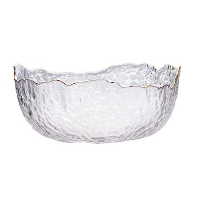 China Factory direct sale large viable transparent glass dessert dish bowl vegetable and fruit salad bowl for sale