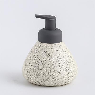 China Sustainable Modern Porcelain Bathroom Kitchen Shampoo Bottle With Ceramic Pump Liquid Soap Lotion Dispenser for sale