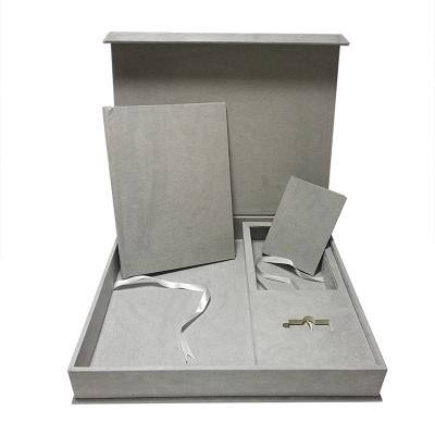 China Custom High Quality Wedding Cloth Album Cover And Packaging Box With USB Hole for sale