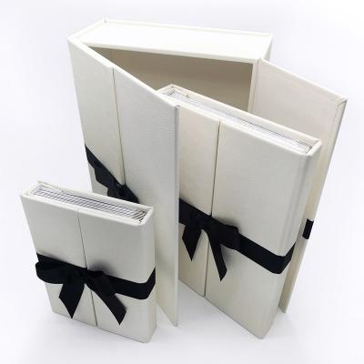 China Custom High Quality Black Card Auto-Stick Photo Album PU Inner Sheets A4+A5 With Box for sale