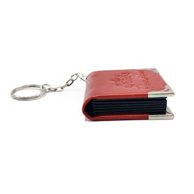 China Self-stick Leather Mini Photo Album Diy Key Chain PU Key Chain Gift for sale