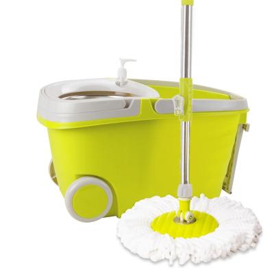 China 2021 Hot Sale Traditional Hand Press Easy Rotating Broom S/S 360 Degree Magic Broom And Bucket With Wheel for sale