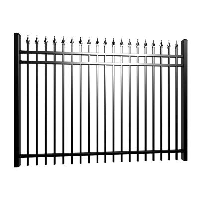 China Easily Assembled Custom Design Powder Coated Steel Fence Pressed Top Steel Fence For Sale for sale