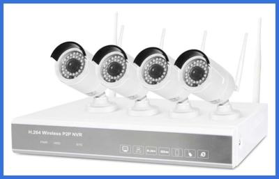 China 720p 4ch h.264 Wireless Nvr Kits High Resolution 1/4 Coms Sensor For Family/Store à venda