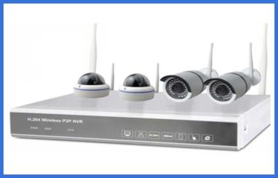 China 1/4 Indoor And Outdoor Cameras Realtime 1.3mp 4ch Wireless IP Kits High Resolution for sale