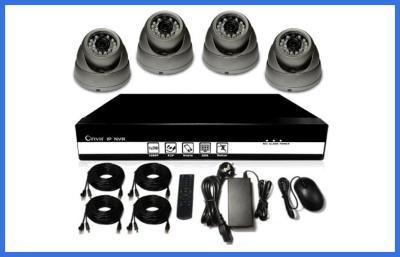 China H.264 HD POE CCTV Camera Kits , Metal Dome Camera Support Mobile for sale