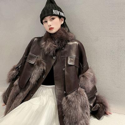 China 2021 New Winter Faux Fur Coat Women's Waterproof Wholesale Fur Coat Leather Jacket for sale