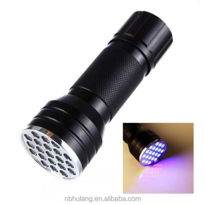 China Industrial Custom 365nm 375nm 385nm 395nm 21 Led Pet Purple Light Urine Detector UV Flashlight HL-1023 for sale