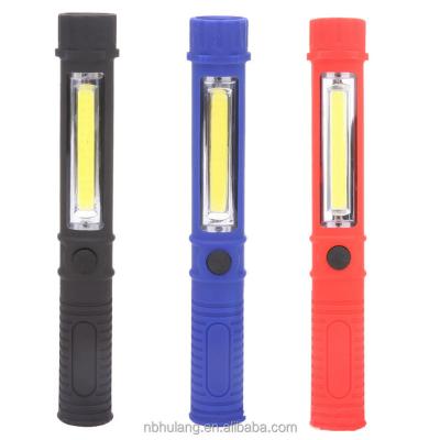 China Hot Selling Amazon Plastic 2 in 1 Multifunctional Mini Flashlight and Pocket Torches Palm Size Work Light COB Pen Light for sale