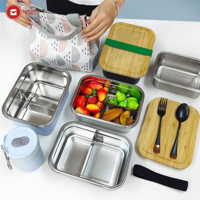 China Eco Friendly Custom Leakproof Outdoor Fresh Preservation Stainless Steel School Food Container Picnic Food Meal Prep Containers for sale