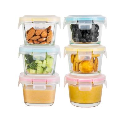 China Freshness Preservation BAMING Lock Lid Tempered Glass Food Container For Microwave Oven Bowl Set Glass Lunch Box Safe Kitchen Tableware for sale