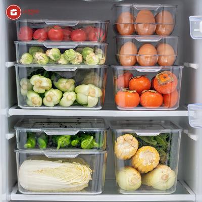 China Durable Type Plastic Fruit Fish Egg Fridge Storage Box Bins Refrigerator Freshness Preservation Baming Kitchen Slide Drawer Organizer for sale