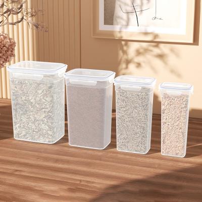 China Freshness Keeping Kitchen Plus Size Organization Containers Nut Cookies Food Airtight Plastic Clear Storage 4 Pieces Set for sale