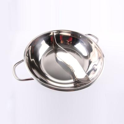 China Durable Durable Double Bottom 30cm Two Flavor Soup Pot Stock Pot Stainless Steel Hot Pot for sale