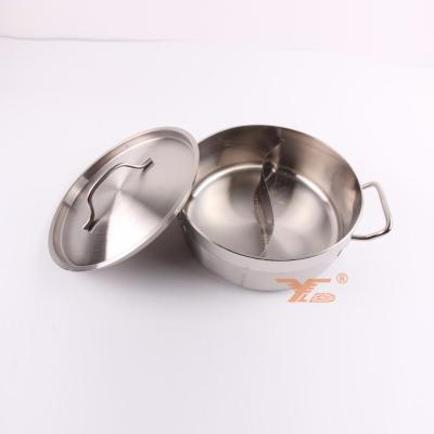 China Best sustainable shabu-shabu pot insulated stainless steel hot pot with divider/2 compartments hot pot for sale