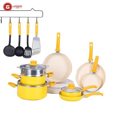 China 2022 Amazon Hot Sale Cheap Price Viable 7pcs Forged Aluminum Kitchen Non Stick Pan Cookware Sets for sale