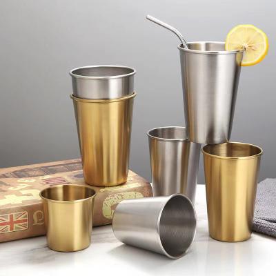 China Factory direct sales 304 stainless steel cold silver gold bar restaurant custom made viable 304 stainless steel water/beer cup drinks mug Viable Black Mug for sale