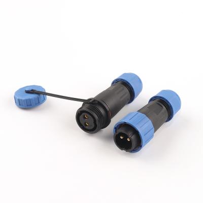 China Male And Female 2 Pin Quick Connector Screw Connection Mating Waterproof Aviation Power 2 Socket IP68 Plug To Wire Junction Box for sale