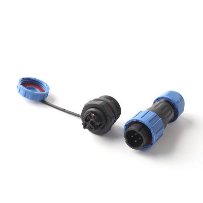 China Power Locknut LP16 IP68 No Solder Male Power Connector 4 Pin Waterproof Female Plug Circular Aviation Connectors Plug Wiring for sale