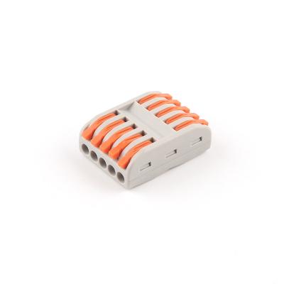 China Power Quick Wire Connectors Wiring Conductor Quick Wiring Terminals Lever Nuts 11~28AWG 2-5 Connector Terminal Connector Orange for sale