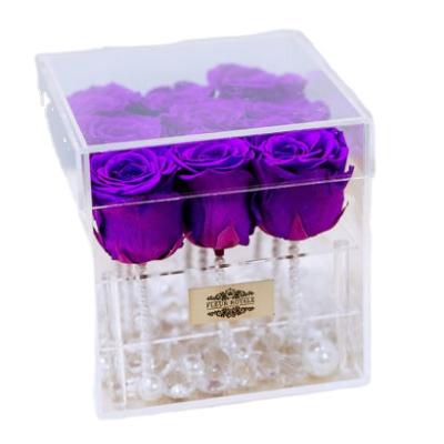 China Valentine's Day Hot Selling Luxurious Preserved Eternal Roses Forever Real In Acrylic Box With Drawers for sale