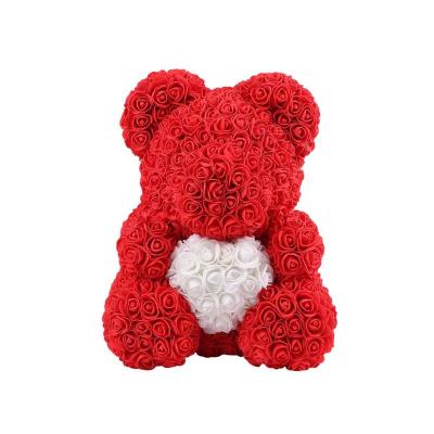 China Luxury Rose Teddy Bear Foam Bear PE Rose Flower Teddy Bear Roses For Valentines Day Mothers Day Gifts for sale