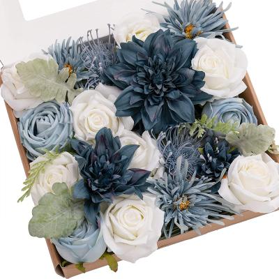 China PE/Silk/PP Artificial Flower Box Wedding Decorate PE Rose Flower Artificial Rose Flower Set Combo Top quantity for sale