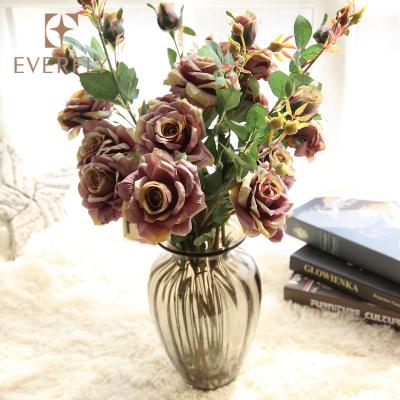 China Fashional Good Quality Fabric Rose Decorative Floral Silk Artificial Flower For Wedding for sale