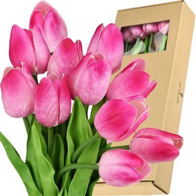 China Hot DIY Gift Amazon Seling Home Wedding Real Bouquet Touch Tulips Artificial Flowers Decoration for sale