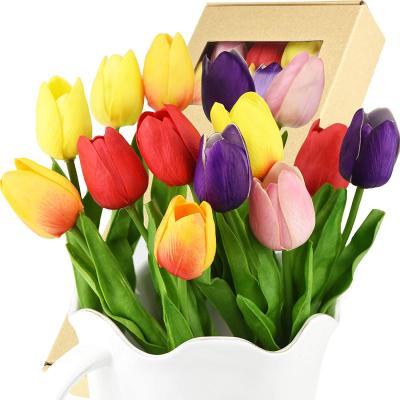 China DIY Color Wedding Home Decor Touch Flower Arrangement Artificial Flowers Gift Customized Tulips Real for sale