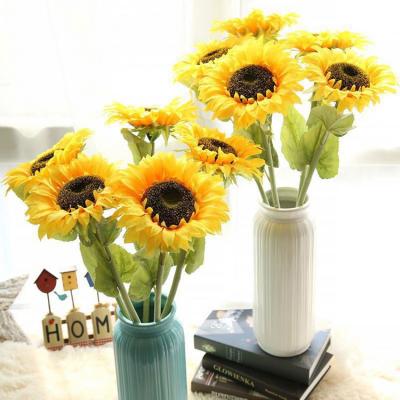 China Home Decoration Stem Real Touch Sunflower for sale