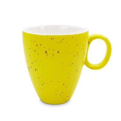 China Viable New Arrival Ceramic Matte Yellow Mug With Unique Logo Custom Printed Coffee Tea Mug for sale