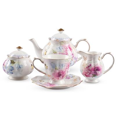 China Viable High Quality Ceramic Coffee Set Of Teapot And Cup Set With Pot And Sugar Creamer for sale