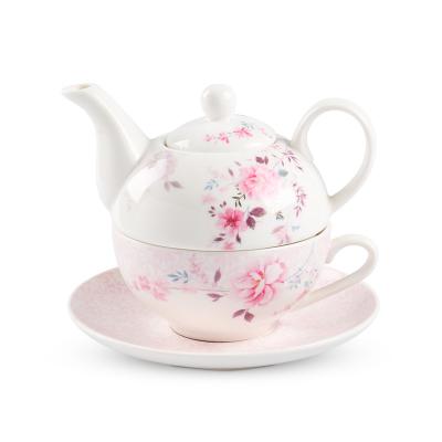 China Sustainable Wholesale Cheap Teapot Set Porcelain Tea For A Teapot Set Pink Teapot for sale