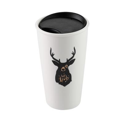 China Factory direct sale viable hot sale porcelain ceramic travel coffee mug with customize printing logo for sale